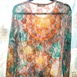 5 for $50!!! Miss Nikky lace long sleeved shirt, size M.